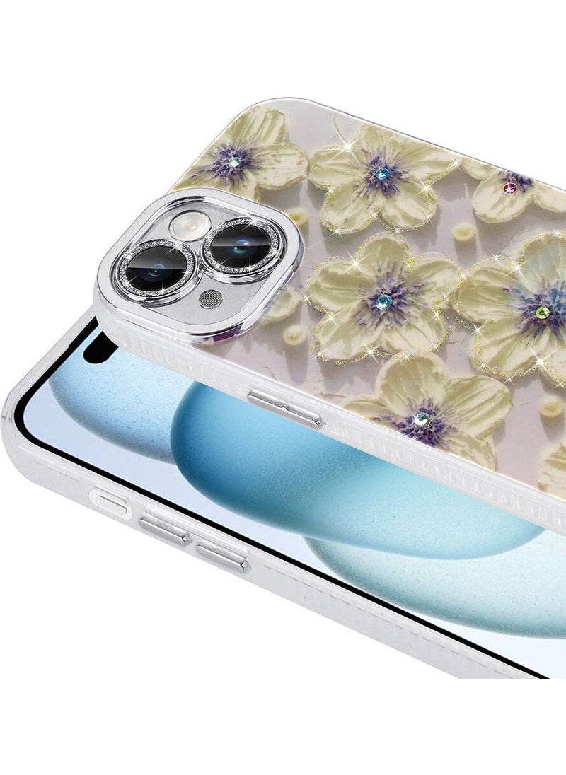 Voyo iPhone 14 Shiny Stone Fancy Floral Patterned Case  - Image 2