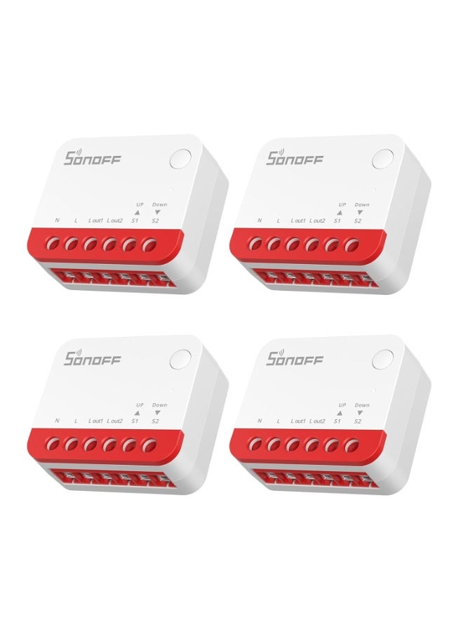 سونوف مفتاح ذكي للستائر الدوّارة من SONOFF بتقنية Zigbee، موديل MINI-ZBRBS، بحجم صغير، يدعم التحكم بالنسبة المئوية، يعمل كمكرر Zigbee، متوافق مع Alexa وGoogle Assistant وHome Assistant، يتطلب سلك محايد، عبوة من 4 قطع - Image 1