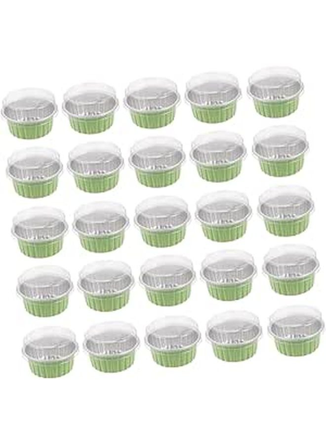 Aluminum Foil Dessert Cups With Lids 50pcs For Baking Pudding Ice Charcuterie Parties - Image 1