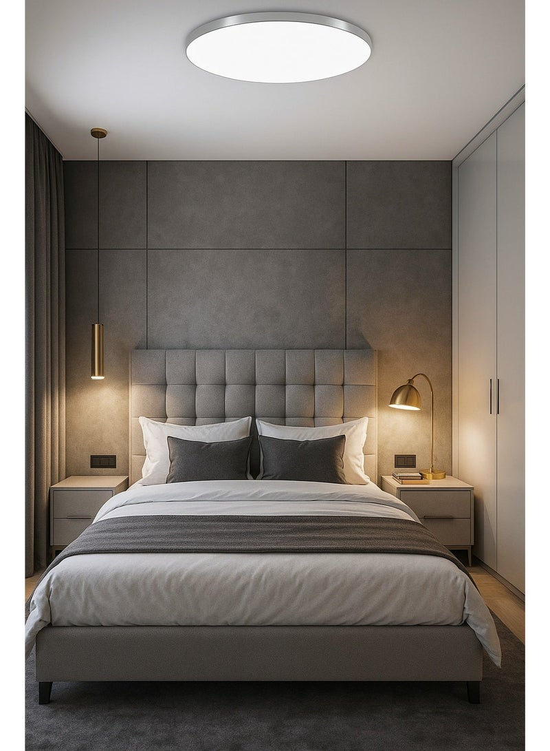 AL THURAYAT Modern LED Ceiling Light Energy Saving Room Led Lights Ceiling 80W 38CM Led Ceiling Panel Light for Kitchens Home Decoration.(Silver color) - Image 2