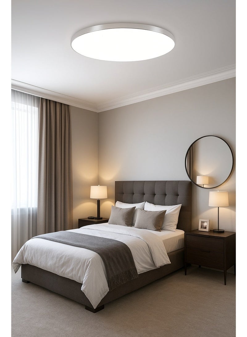 AL THURAYAT Modern LED Ceiling Light Energy Saving Room Led Lights Ceiling 80W 38CM Led Ceiling Panel Light for Kitchens Home Decoration.(Silver color) - Image 4