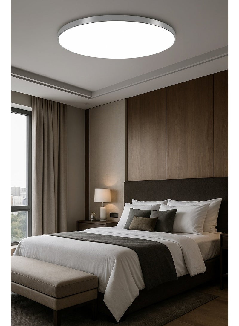 AL THURAYAT Modern LED Ceiling Light Energy Saving Room Led Lights Ceiling 80W 38CM Led Ceiling Panel Light for Kitchens Home Decoration.(Silver color) - Image 1