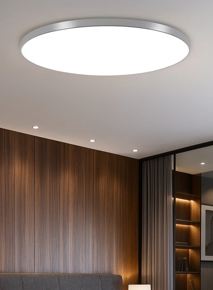 AL THURAYAT Modern LED Ceiling Light 40cm – Energy Saving Flush Mount Ceiling Lamp – Elegant Round Design for Home, Kitchen & Bedroom – Silver - Image 1