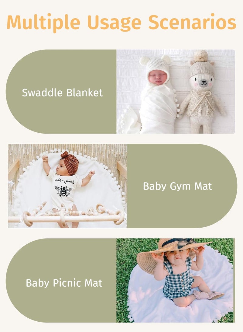 Moovant Baby Milestone Blanket with Milestones Cards Monthly Milestone Blanket Custom Soft Fleece Photography Background Props Dryable Headband Washable Baby Bedding Swaddling Blanket  - Image 3