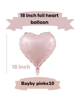 Baby pink color ,Heart Foil Balloons, 10PCS Light pink Heart Shape Balloon, 18Inch Pastel Blue Heart Balloon, macaron, pastel color, pink Helium Balloon for Birthday Baby Shower - pzsku/ZC356DEDDD46B6005C10BZ/45/_/1740317687/8f659092-cc04-42a8-877b-d80b0597c31e