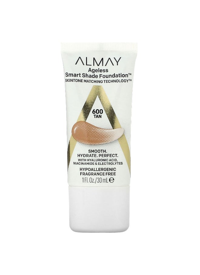Almay Almay, Ageless Smart Shade Foundation, 600 Tan, 1 fl oz (30 ml)  - Image 1