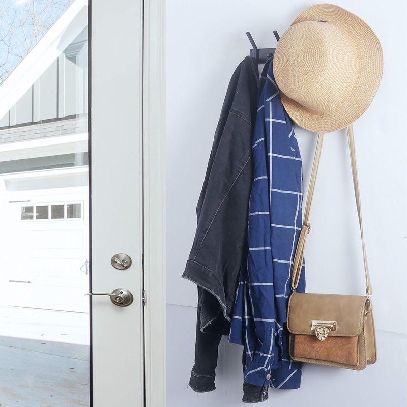 WEBI Coat Rack Wall Mounted,4 Coat Hooks for Hanging Coats,Heavy Duty Metal Hook Rack Hook Rail Coat Hanger Wall Mount for Clothes Entryway Jacket,C-CBG04,Black - Image 4