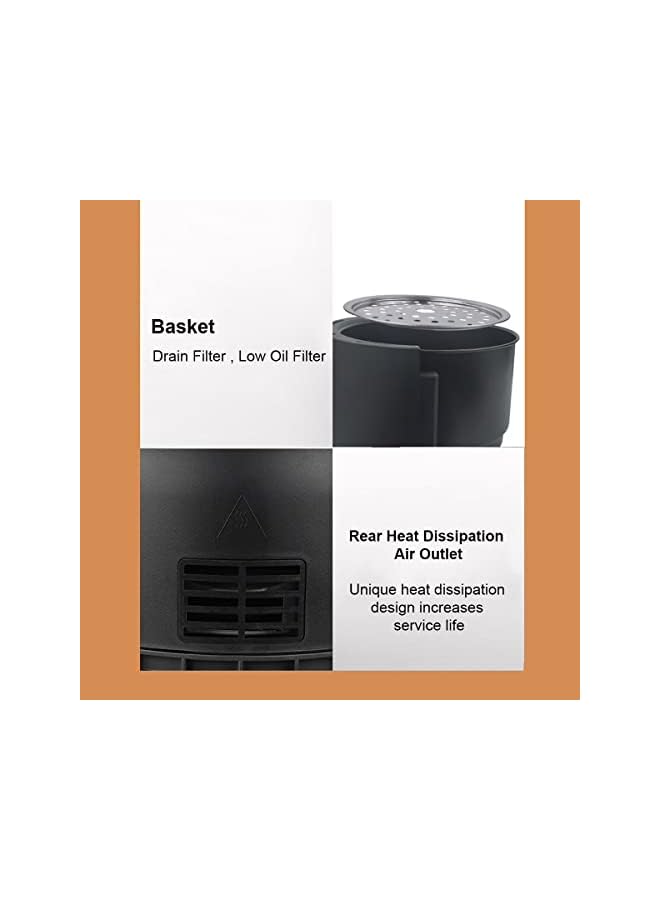 PROMASS Electric Hot Air Fryer Cooker 3L Capacity With Mechanical Controlling Knob Household Air Fryer Oven For Home (3Pin CN Plug-Type) - Image 3