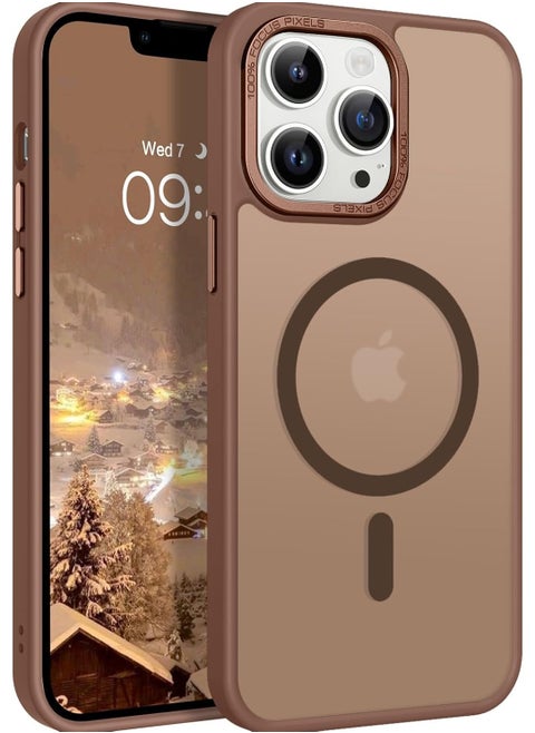 Magnetic Case for iPhone 15 Pro Max [Shockproof & Slim] Matte Hard Back Cover with high-Grade Protection | Desert Titanium