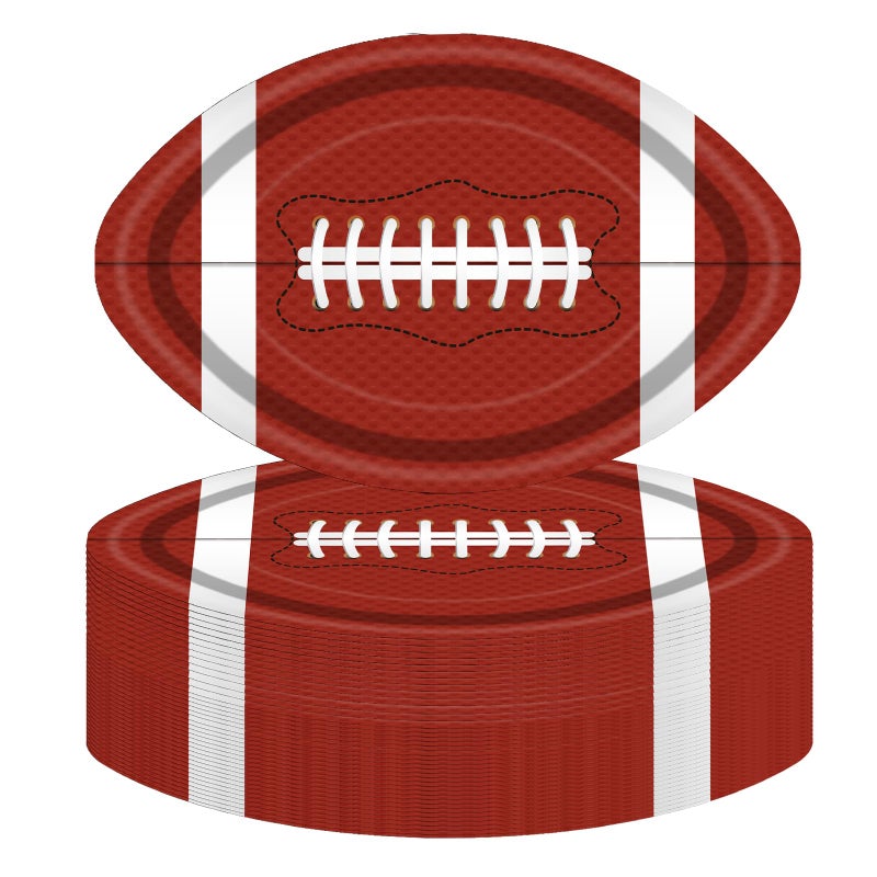 Dydamud 50 PCS Football Plates Disposable Paper Plates for Football Party Decorations Gameday Tailgate Sports Birthday Party Supplies - Image 1