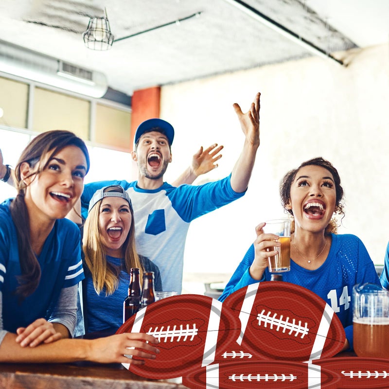 Dydamud 50 PCS Football Plates Disposable Paper Plates for Football Party Decorations Gameday Tailgate Sports Birthday Party Supplies - Image 3