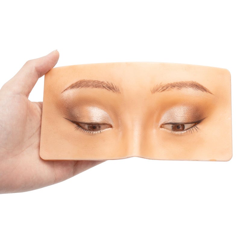 FTOYIN Makeup Practice Face Board FTOYIN, Silicone 3D Realistic Pad for Makeup Beginners and Professional Enthusiasts, Eyeshadow Eyeliner Eyebrow Lash mapping Realistic Face Skin Eye Make up Practice Model - Image 1