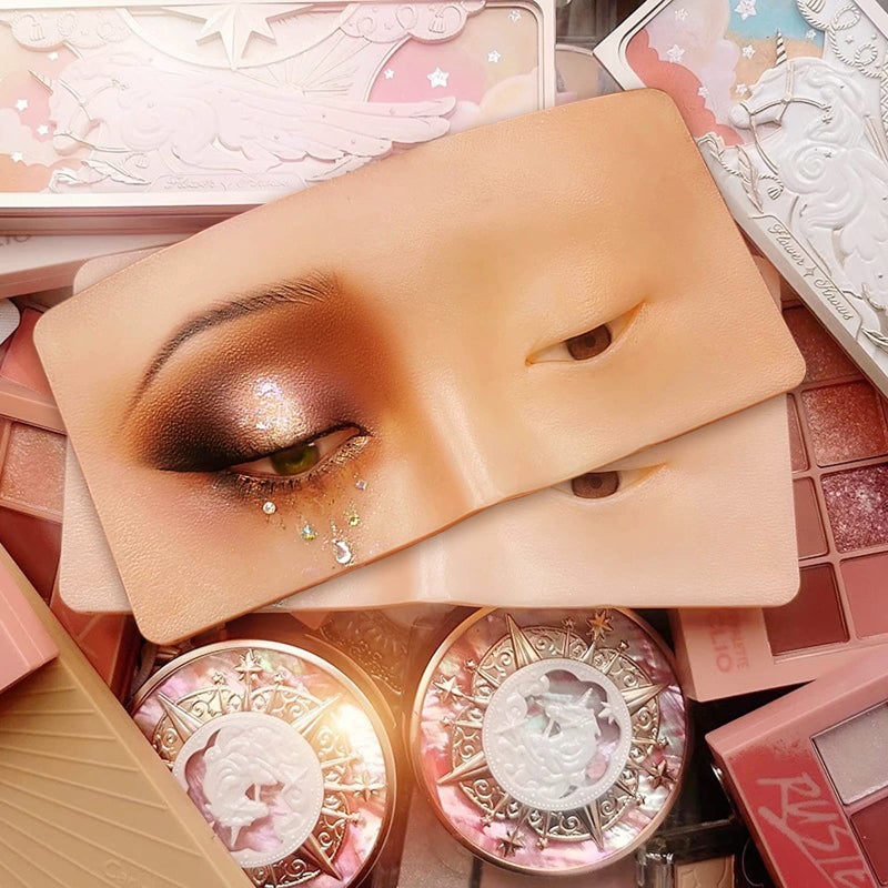 FTOYIN Makeup Practice Face Board FTOYIN, Silicone 3D Realistic Pad for Makeup Beginners and Professional Enthusiasts, Eyeshadow Eyeliner Eyebrow Lash mapping Realistic Face Skin Eye Make up Practice Model - Image 5