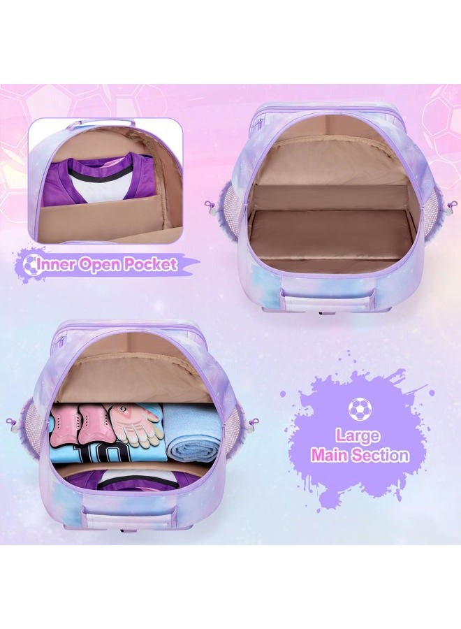Smasrob Soccer Bags for Girls with Separate Ball Pocket and Shoe Compartment, Sports Backpack for Soccer, Basketball, Volleyball, Purple - Image 4