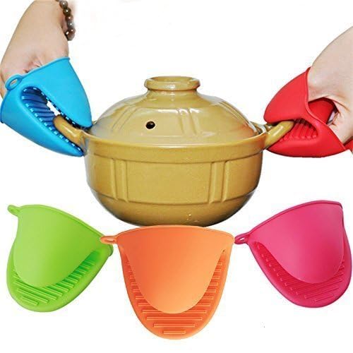 Silicone Heat Resistant Cooking Pinch Mitts Microwave Oven Hand Gloves Oven Mitts Potholders Kitchen Heat Resistant Solution1 Pair  - Image 4