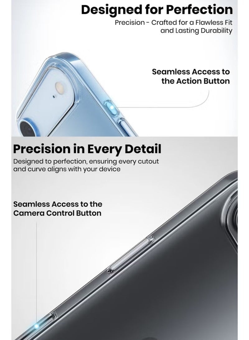 إلترازون Case Cover For iPhone 17 Air - Ultra Clear Flexible Shockproof Silicone Back Cover with Raised Edge Bump Protection | Anti-Scratch Transparent Slim Lightweight Design - Clear - Image 4