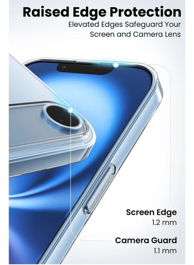إلترازون Case Cover For iPhone 17 Air - Ultra Clear Flexible Shockproof Silicone Back Cover with Raised Edge Bump Protection | Anti-Scratch Transparent Slim Lightweight Design - Clear - Image 5