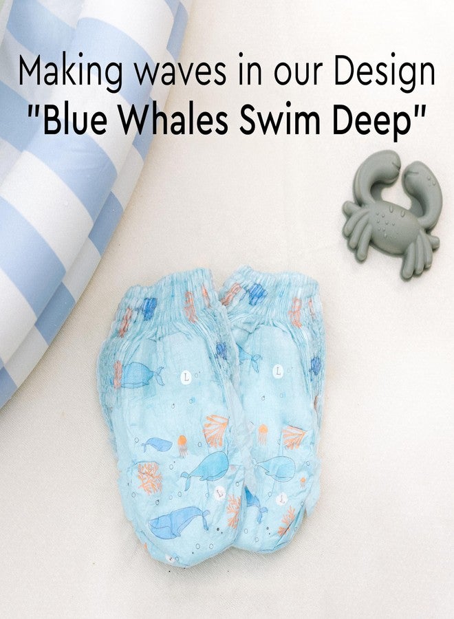 LILLYDOO Baby Swim Diapers - Size Medium (20-33 lbs), Half-Monthly Supply (36 Count), Blue Whales Design, Skin-Friendly, Perfume- & Chlorine-Free, Hypoallergenic, Dermatologist Tested, Oeko-TEX® - Image 4