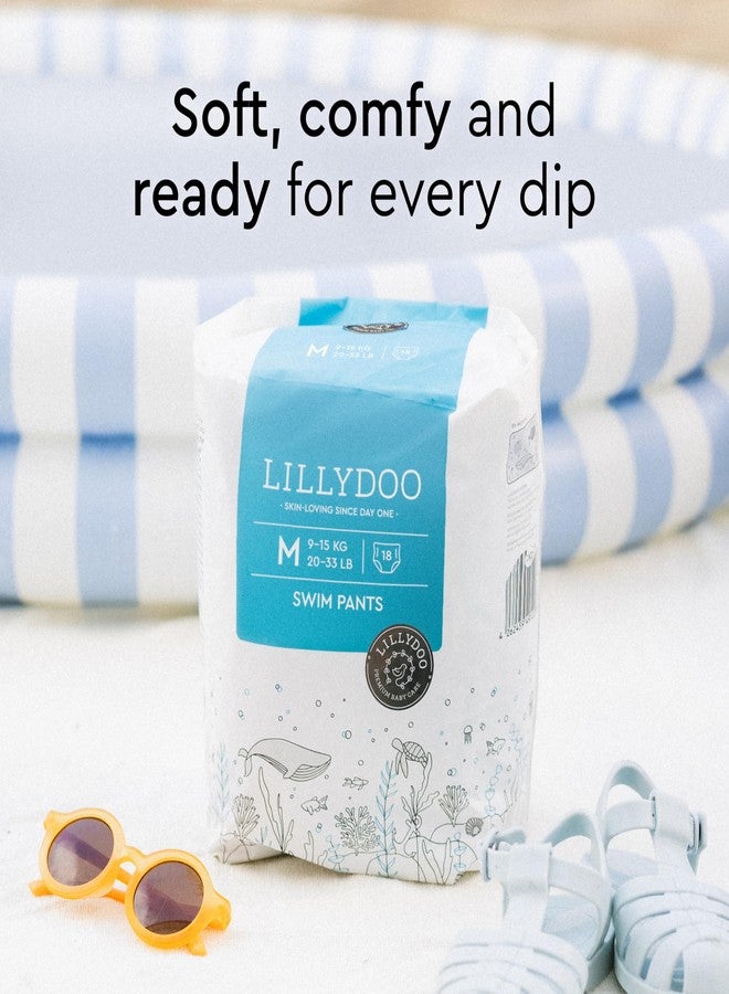 LILLYDOO Baby Swim Diapers - Size Medium (20-33 lbs), Half-Monthly Supply (36 Count), Blue Whales Design, Skin-Friendly, Perfume- & Chlorine-Free, Hypoallergenic, Dermatologist Tested, Oeko-TEX® - Image 2