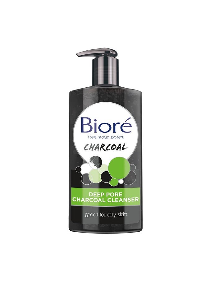 Biore Deep Pore Charcoal Daily Face Wash, 6.77 Fl Oz, With Deep Pore Cleansing For Dirt And Makeup Removal From Oily Skin  - Image 1