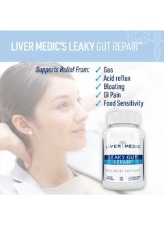 Liver Medic Leaky Gut Repair (60 Capsules) – Glutamine Capsules w/ Slippery Elm and Marshmallow Root - Leaky Gut Repair Supplements for IBS relief, Bloating, Heartburn, & Gut Health – Vegetarian Capsules  - Image 5