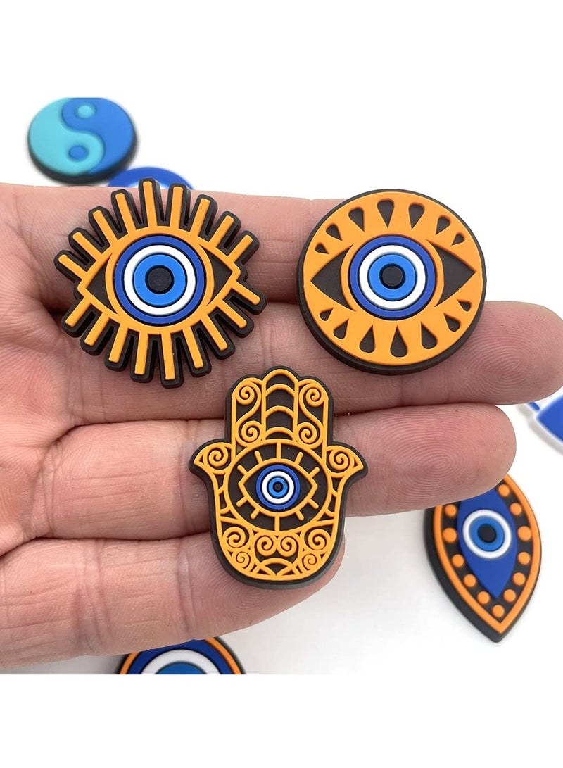 SYOSI Croc Jibbitz Shoe Charms for Croc 25 Pcs Evil Eyes Shoe Decoration Charms, Bracelet Wristband Accessories Party Gifts - Image 3