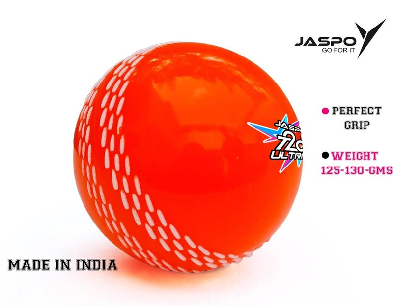 jaspo T-20 Ultra Practice Cricket Ball/Wind Balls (125-130 GMS) for - Indoor & Outdoor Street & Beach Cricket (Orange) - Image 3