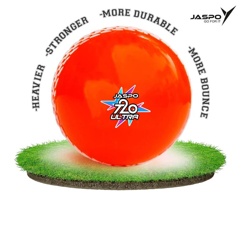 jaspo T-20 Ultra Practice Cricket Ball/Wind Balls (125-130 GMS) for - Indoor & Outdoor Street & Beach Cricket (Orange) - Image 2