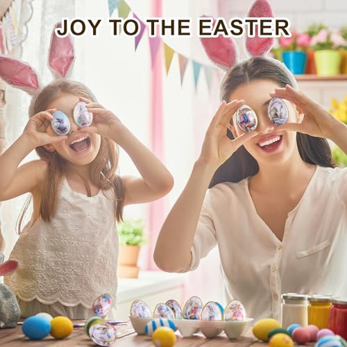 Crazy Night Assorted Metallic Easter Egg Container Different Design Wedding Supplies Painting Print Candy Packaging Box Tin Easter Day Eggs Random Color (12) - Image 5