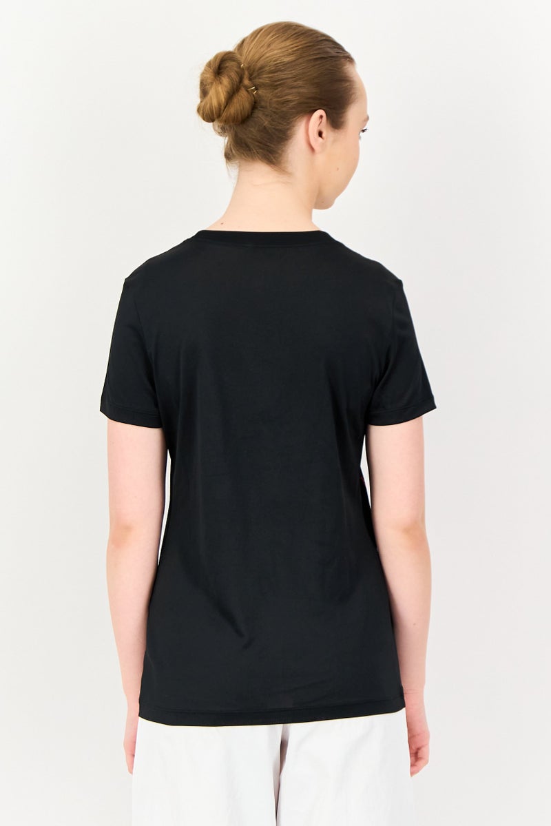 Nike Women Standard Fit Short Sleeve Training T-Shirt, Black - Image 2