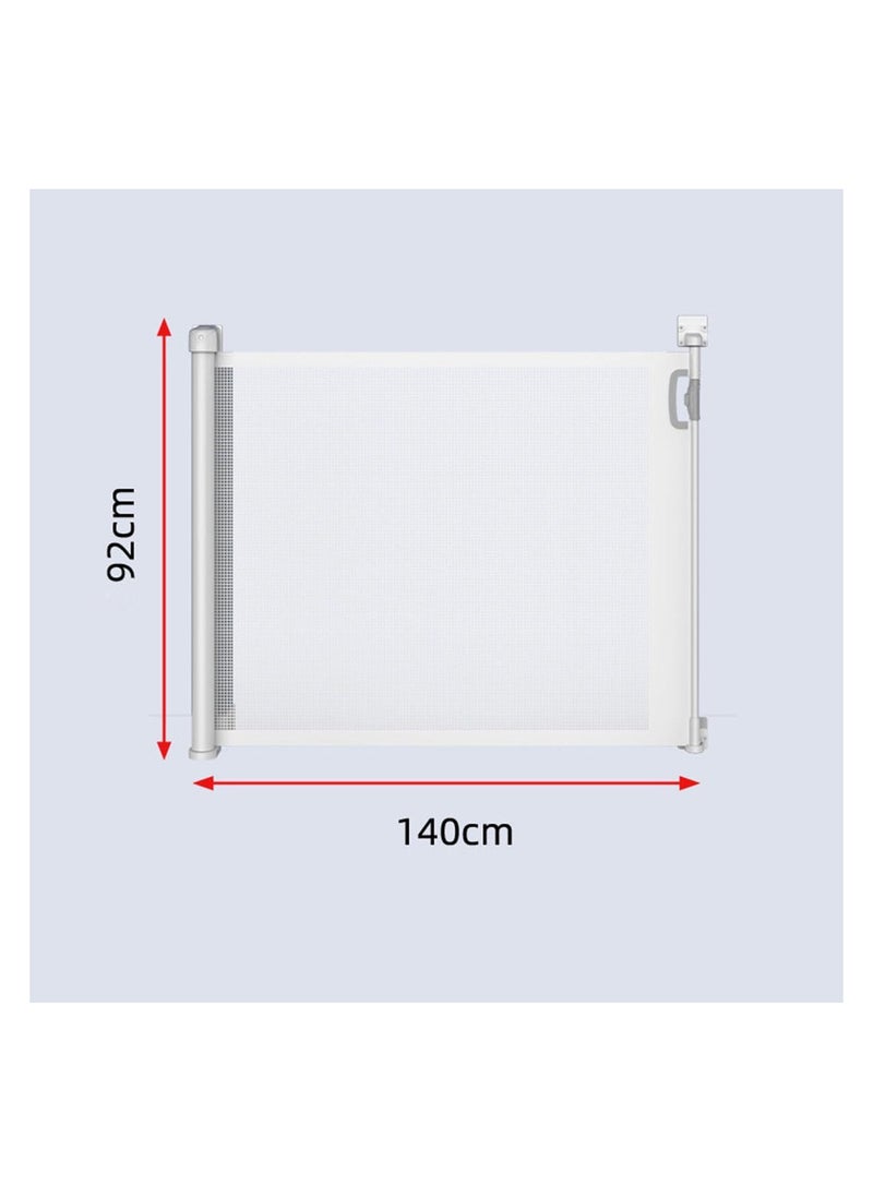 ECVV® Retractable Baby & Dog Gate for Stairs & Doorways（140cm Wide x 92cm Tall） - Expandable Mesh Safety Gate, Easy Installation, White - pzsku/ZC35779B7DAF63C797FA8Z/45/_/1728735791/bd544f53-201f-4c97-9503-fed45eea08af