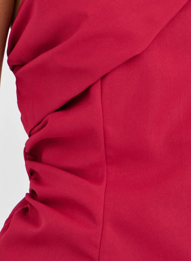ستايلي بلوزة كتف واحد بكشكشة جانبية من Styli