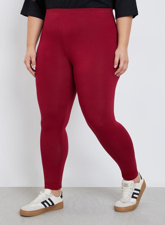 Styli Burgundy Plus Size Leggings - Image 2