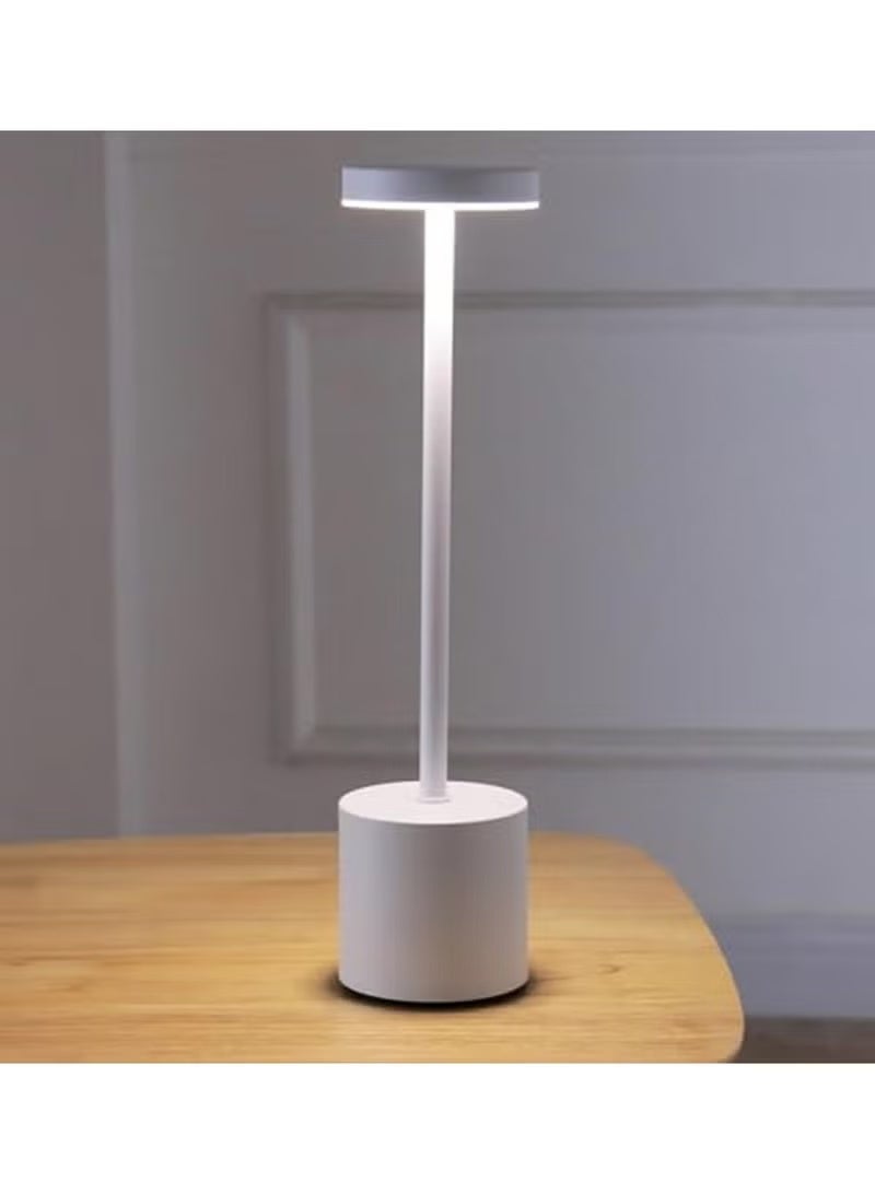 مصباح طاولة LED محمول، مصباح ليلي بجانب السرير، مزود بمستشعر لمس، 3 ألوان، قابل لإعادة الشحن، لاسلكي، مناسب لغرف الأطفال، مع إمكانية التحكم في شدة الإضاءة، مثالي للمنزل، غرفة النوم، المطعم، البار، لون أبيض مطفي. - Image 2