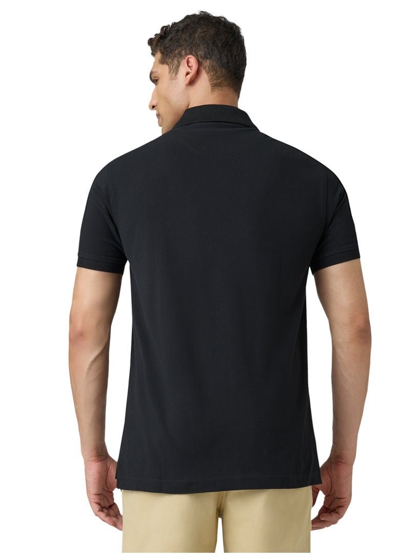 XYXX Code Super Combed Cotton Men's Polo T-Shirt Black - Image 3