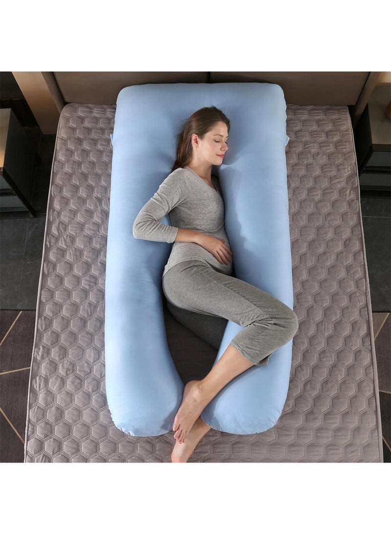 Bluejw U-Shaped Full Body Pregnancy Cotton Pillow Pregnancy Pillows For Sleeping 80x155cm  - Image 1
