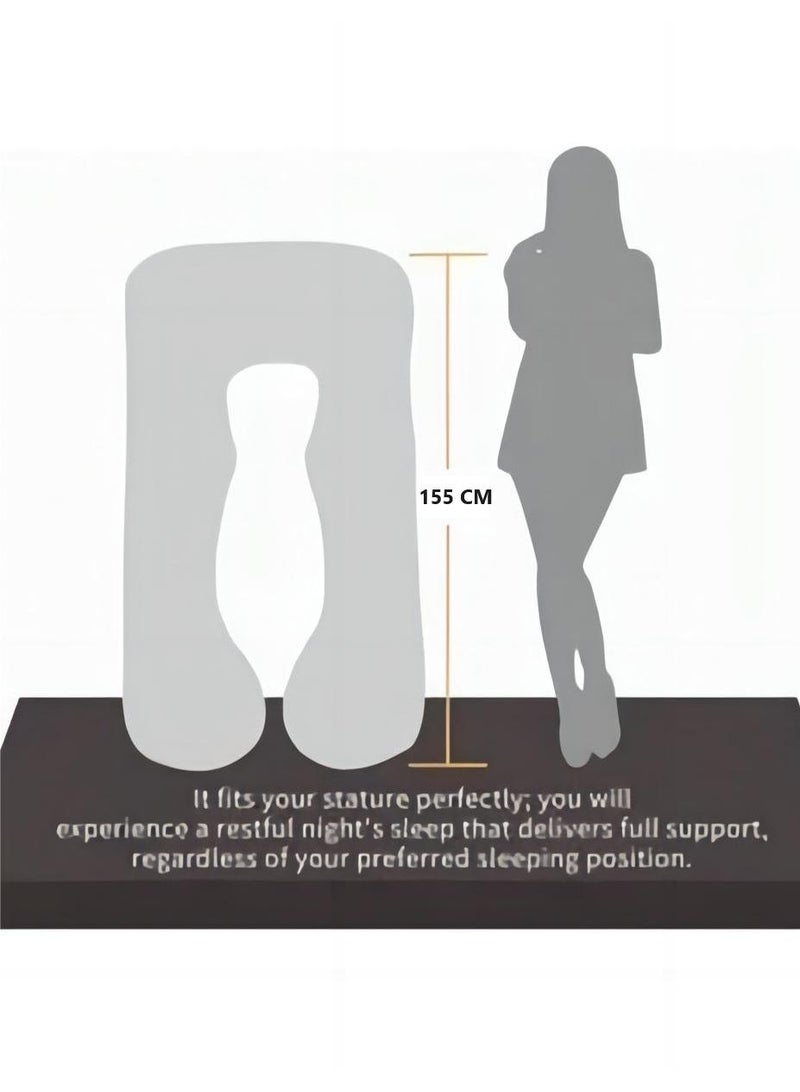 Bluejw U-Shaped Full Body Pregnancy Cotton Pillow Pregnancy Pillows For Sleeping 80x155cm  - Image 2