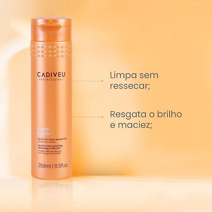 Cadiveu PROFESSIONAL Nutri Glow Sulphate Free Shampoo, 250 ml - Image 3
