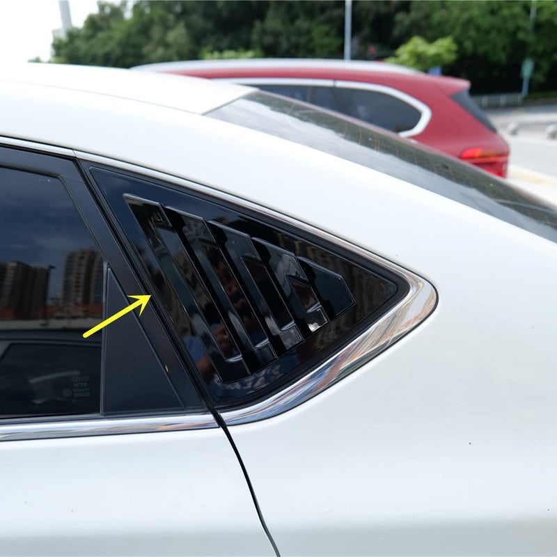 ZiWen 2X Sport Style Gloss Black Quarter Window Scoops Louvers for Nissan Sentra 20132019 Gloss Black