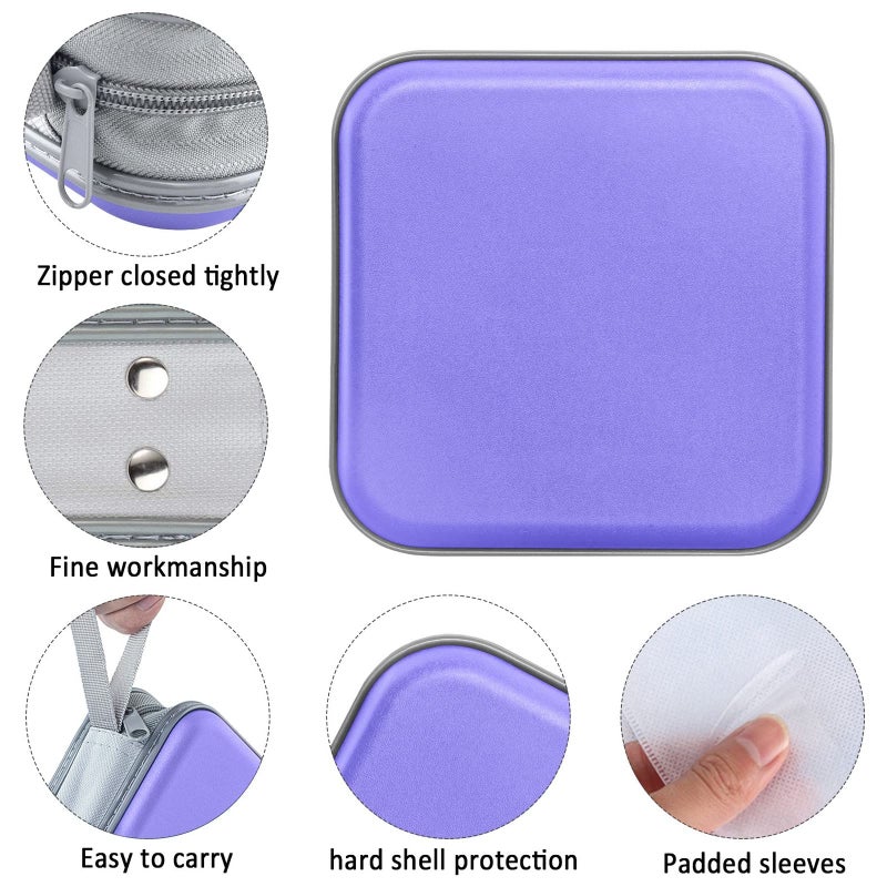 Siveit CD Case, 40 Capacity CD/DVD Case Holders Wallet Hard Plastic DVD Disc Cases Storage Binder for Car Home Office Travel (Lavender) - Image 2