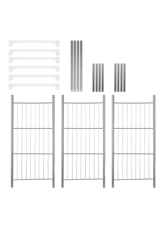 إسكدنيا رفوف مطبخ لفرن المايكروويف من 3 طبقات فضي 22.4x11.8x18.9بوصة - Image 3
