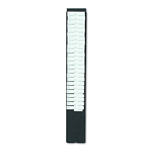 Acroprint 81-0118-000 25-Pocket Expanding Time Card Rack, Plastic, Black - Image 2
