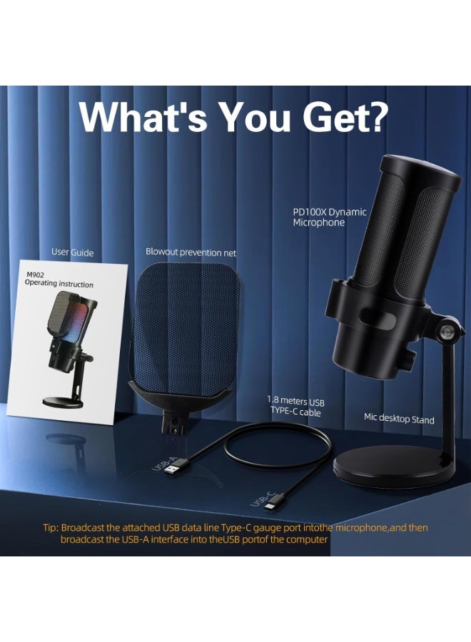 في كوم ميكروفون الألعاب - ميكروفون ديناميكي مكثف للبودكاست - Image 4