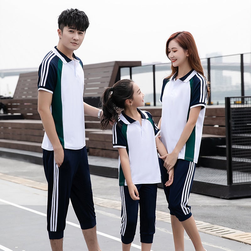 Three-Quarter Pants And Short-Sleeved Two-Piece Set Class Uniform, Customizable With Logo, Suitable For Group Activities, School Uniforms, Sports Meets, Summer Uniforms, Quick-Drying - Image 1