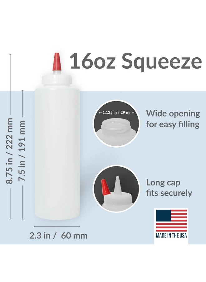 بيناكل ميركانتيل زجاجات توابل بلاستيكية قابلة للضغط من بيناكل ميركانتيل بغطاء أحمر، مجموعة من 6 زجاجات سعة 16 أونصة، ذات فوهة واسعة - Image 1