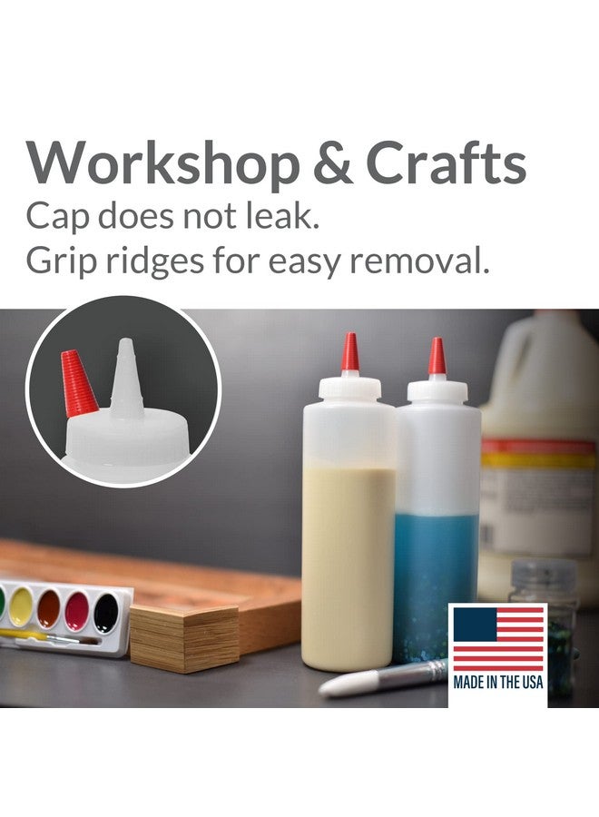 بيناكل ميركانتيل زجاجات توابل بلاستيكية قابلة للضغط من بيناكل ميركانتيل بغطاء أحمر، مجموعة من 6 زجاجات سعة 16 أونصة، ذات فوهة واسعة - Image 4