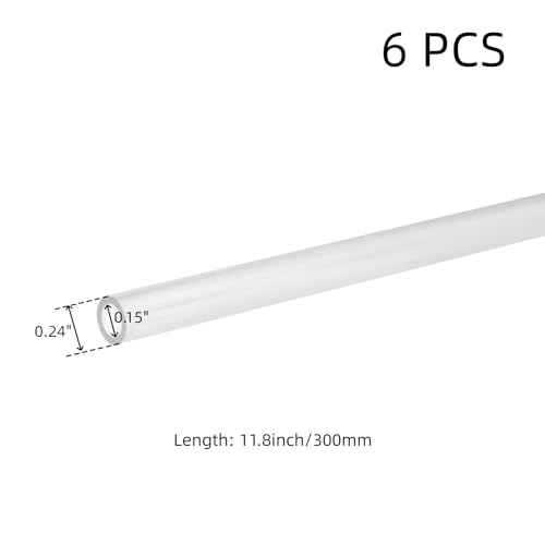 Oedema Clear Rigid Tubing Plastic Test Tubes Round Tube 0.24" OD, 0.15" ID, 6PCS - Image 2