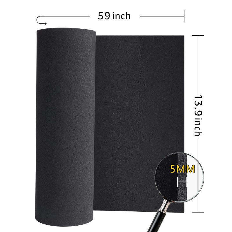MEARCOOH Black Foam Sheets Roll, Premium Cosplay Large EVA Foam Sheet 13.9" x 59",5mm Thick, Density 86kg/m3for Cosplay Costume, Crafts, DIY Projects by MEARCOOH - Image 2