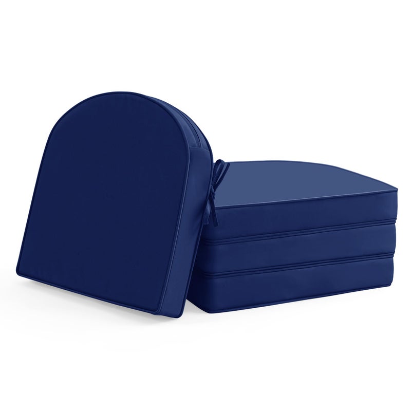 Summsun Outdoor Chair Cushions Set of 4: Waterproof & Fade Resistant Patio Furniture Cushions - 17 x 16 x 2 Inch Non Slip Round Corner Seat Cushion Pads with Removable Cover for Garden Yard Lawn, Navy Blue - Image 1