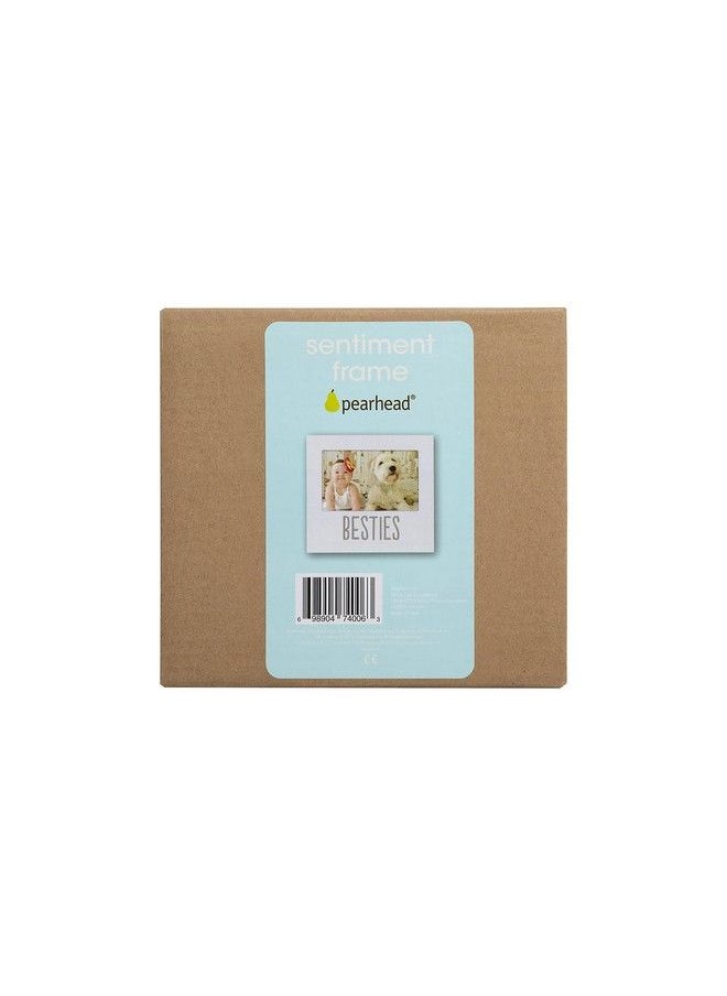 pearhead - Bestie And Baby Frame Baby And Pet Keepsake Frame 4" X 6" Photo Insert Tabletop And Wall Mount Picture Frame White - Image 1